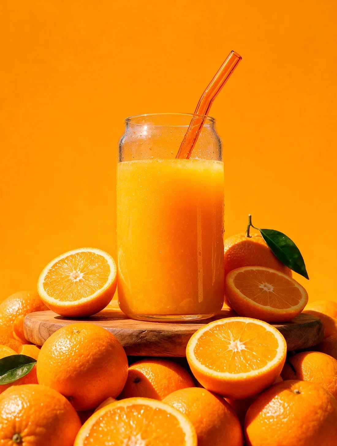 Copo de Beef Protein sabor laranja com canudo